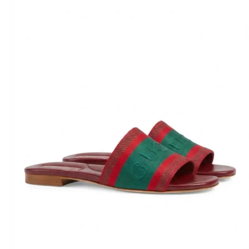 Gucci Web Detailed Slide Sandals Size 36.5