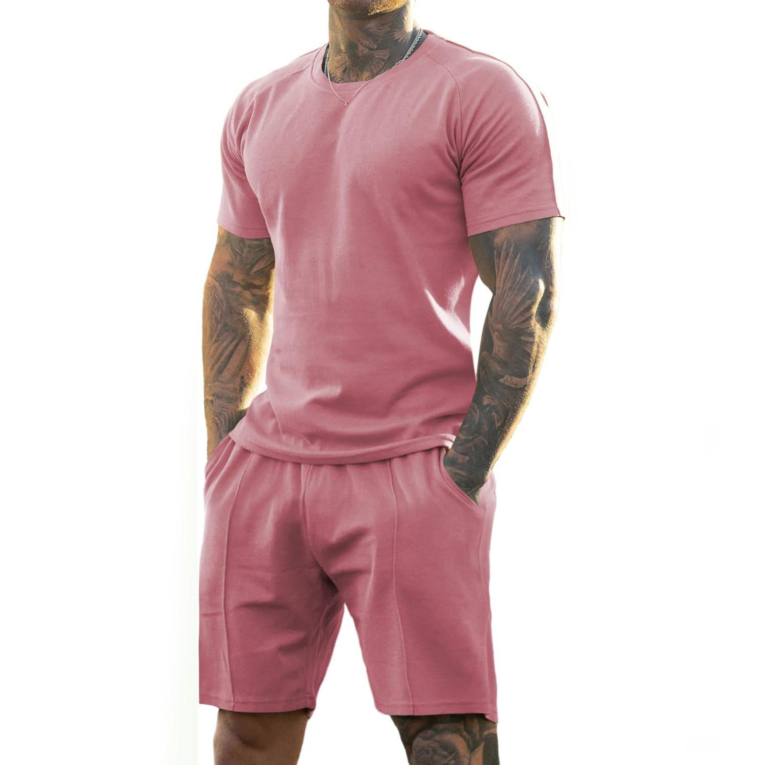 GINGTTO Mens Short Sets 2 Piece Outfits Fashion Summer Tracksuits Casual Set