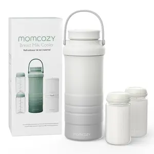 Momcozy Portable Outdoor Breastmilk Cooler, Nursing 360° Cooling, Nutrient Preservation, 24-Hour Lifesaver, Large Capacity Travel Milk Storage Bag with 2 Baby Bottles
