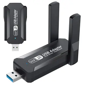 1200Mbps USB WiFi Adapter, Dual Band 5G/2.4G Wireless Network Card with External High-Gain Antennas, Driver-Free Plug and Play WiFi Receiver for PC Desktop Laptop, Stable Signal for Gaming & Streaming