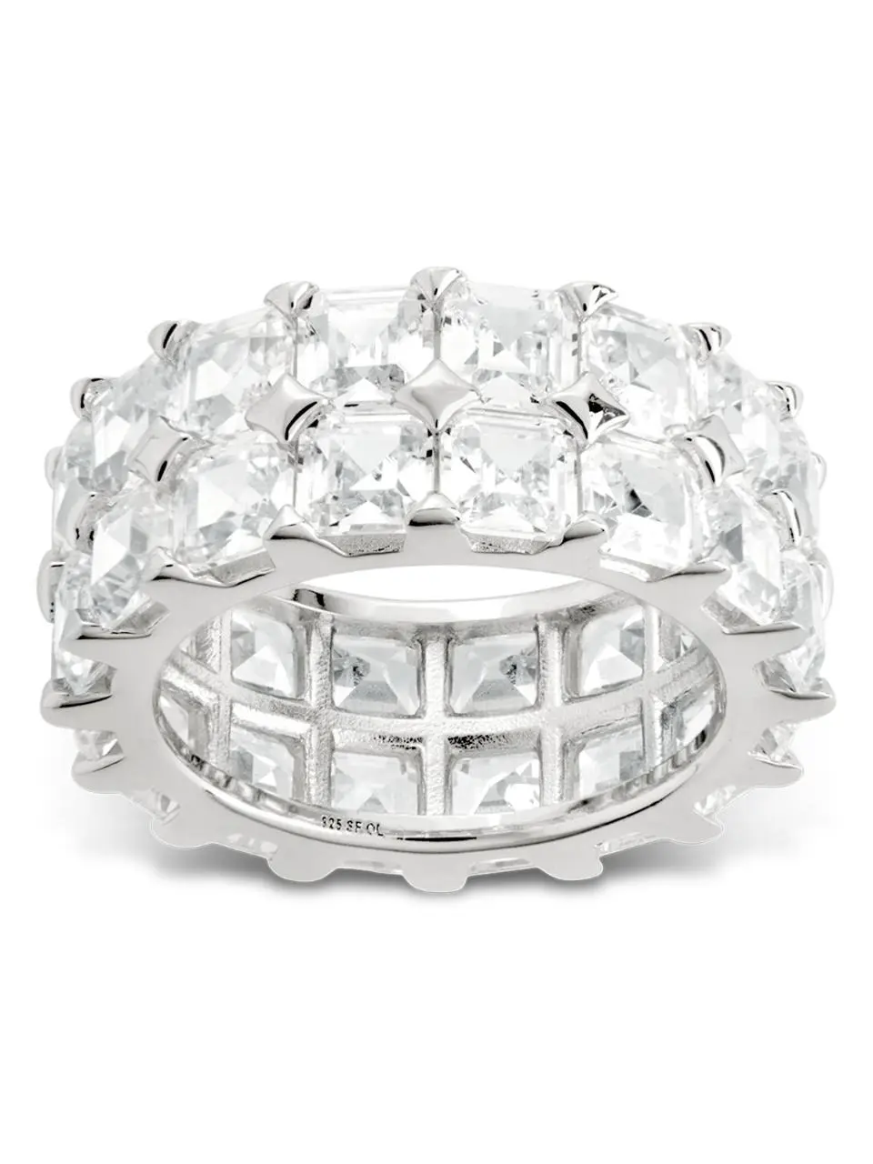 Sterling Silver Joy Emerald-Cut Eternity Band