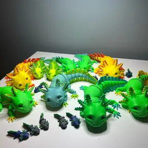 3D printed jumbo smiling axolotl Decor Ornaments
