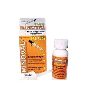 Minoval Plus Extra Strength Hair Regrowth Treatment for Unisex - Clinically Proven to Help Regrow Hair - 60 mL Supply