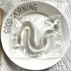 1 new transparent snake head clip toy/explosive stress relief toy (fun little tool) made of TPR material, with a soft touch and slow rebound, can be used as a desktop decoration (spoof gift), super stress relief/relaxation tool