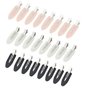 24 count No Bend Hair Clips Pin Curl Creaseless Clips No Crease Hair Clip for Hairstyle Bangs Finger Waves Makeup Application Hairdressing Hairpins Styling Clips for Hair Salon Black Pink White