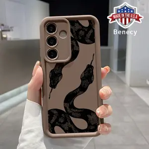 Python Pattern TPU Phone Case Compatible with Galaxy S23  Ultra S24 Plus S25 S22+ Shockproof Drop Protection Rugged Durable Silicone Cover Cellphone Protective Casing