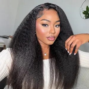 OQHair Kinky Straight Wear Go Wig 9x6 HD M-Cap Glueless Human Hair Wigs Pre-Max Invisible Knots Flexible Fit Pre-Everything Wigs