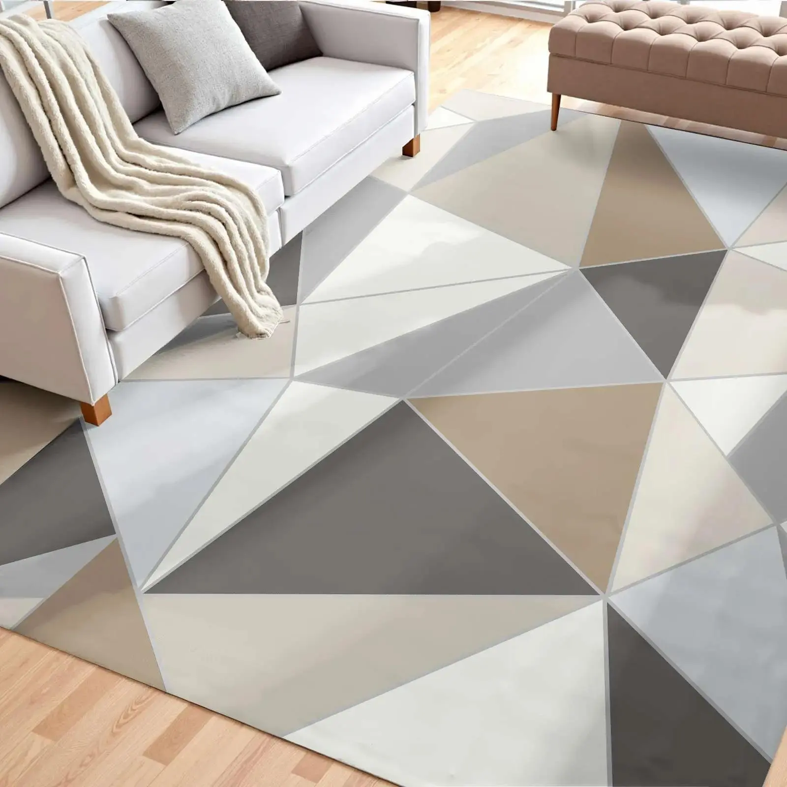 【DealsForYouDays】VEVOR Area Rug, 5 x 7 ft Large Washable Rug, Non-Slip and Tear-Resistant Soft Carpet, Pet & Child Friendly Modern Area Rugs, Indoor Mat for Bedroom, Living Room, Kids Room, Entryway, Charcoal Gray