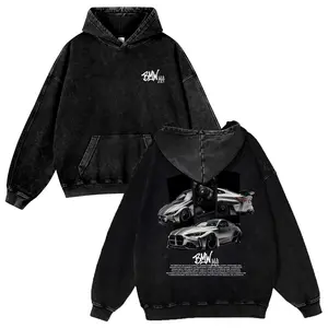 M4 Car Enthusiast 380g Autumn VIntage Washed Hoodie Graphic Sweatshirt