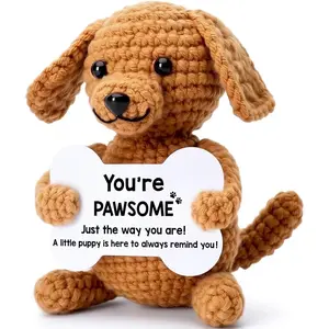 Crochet Dog Small Gifts for Women Men, Mini Cool Cute Presents, Birthday Christmas Stocking Stuffers Ornament Desk Decor, Support Crochet Animals, Cute Animal Design, Handmade Crochet Figure