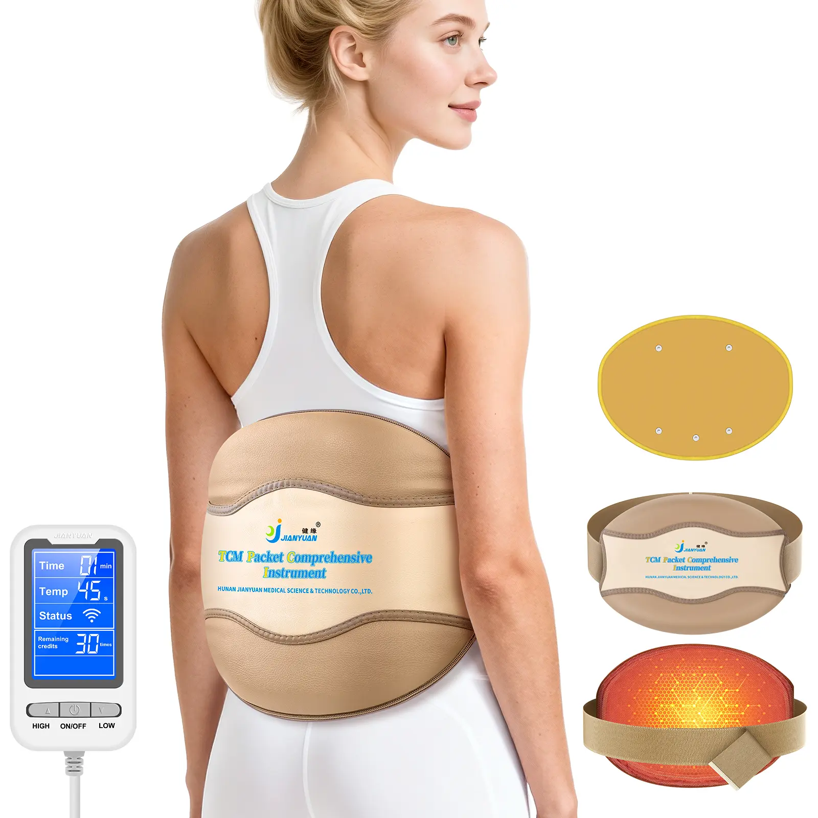 JIANYUAN TCM Women's Abdominal Comfort - C-Shaped Herbal Heat Patch for Period Discomfort, Drug-Free & OB/GYN-Tested, 8H Soothing