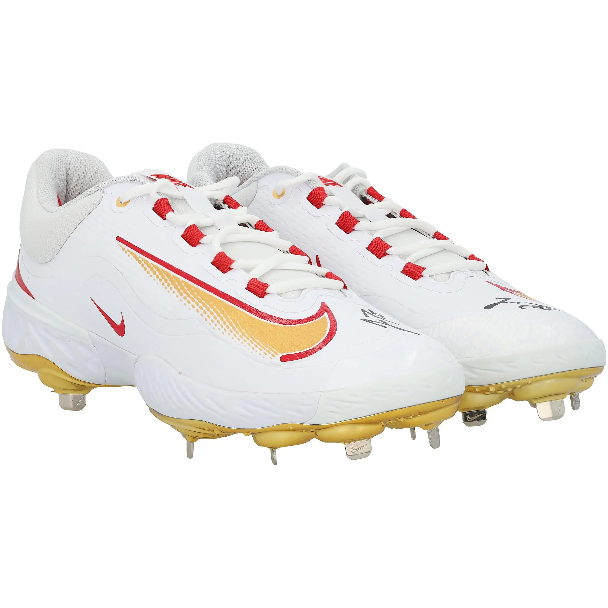J.T. Realmuto Philadelphia Phillies Autographed Player-Issued White and Gold Nike Cleats from the 2025 MLB Season - Fanatics Authentic Certified