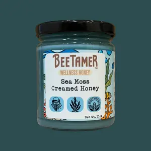 BeeTamer's Sea Moss Creamed Honey, Spirulina, Kelp Extract, Sweet and Salty