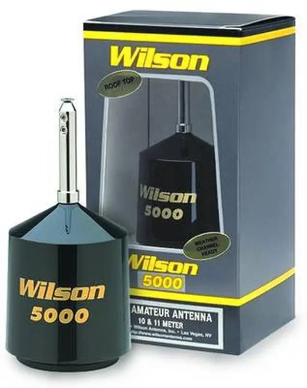 Wilson 5000 Roof Mount CB Antenna - Black High Power Antenna, Copper Wire Construction, Removable Coil, Weather-Ready Base Load Design, High Power Antennas