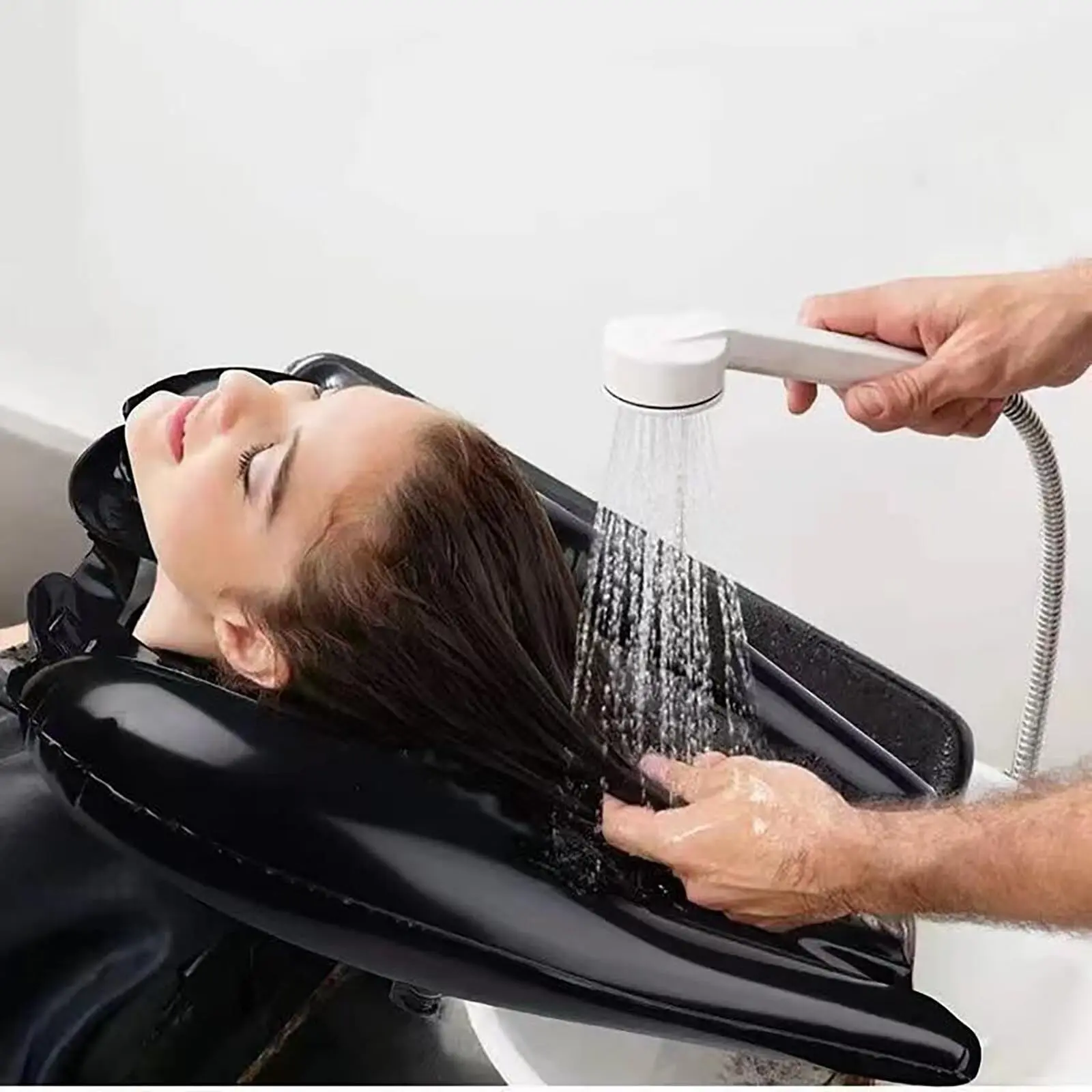 Portable Shampoo Bowl with Inflator, Kids Shampoo Station, Inflatable Shampoo Basin, Home Bathroom Outdoor Hospital Use, Ideal for Disabled Children Elderly Pregnant Patients, Lightweight, Home Goods