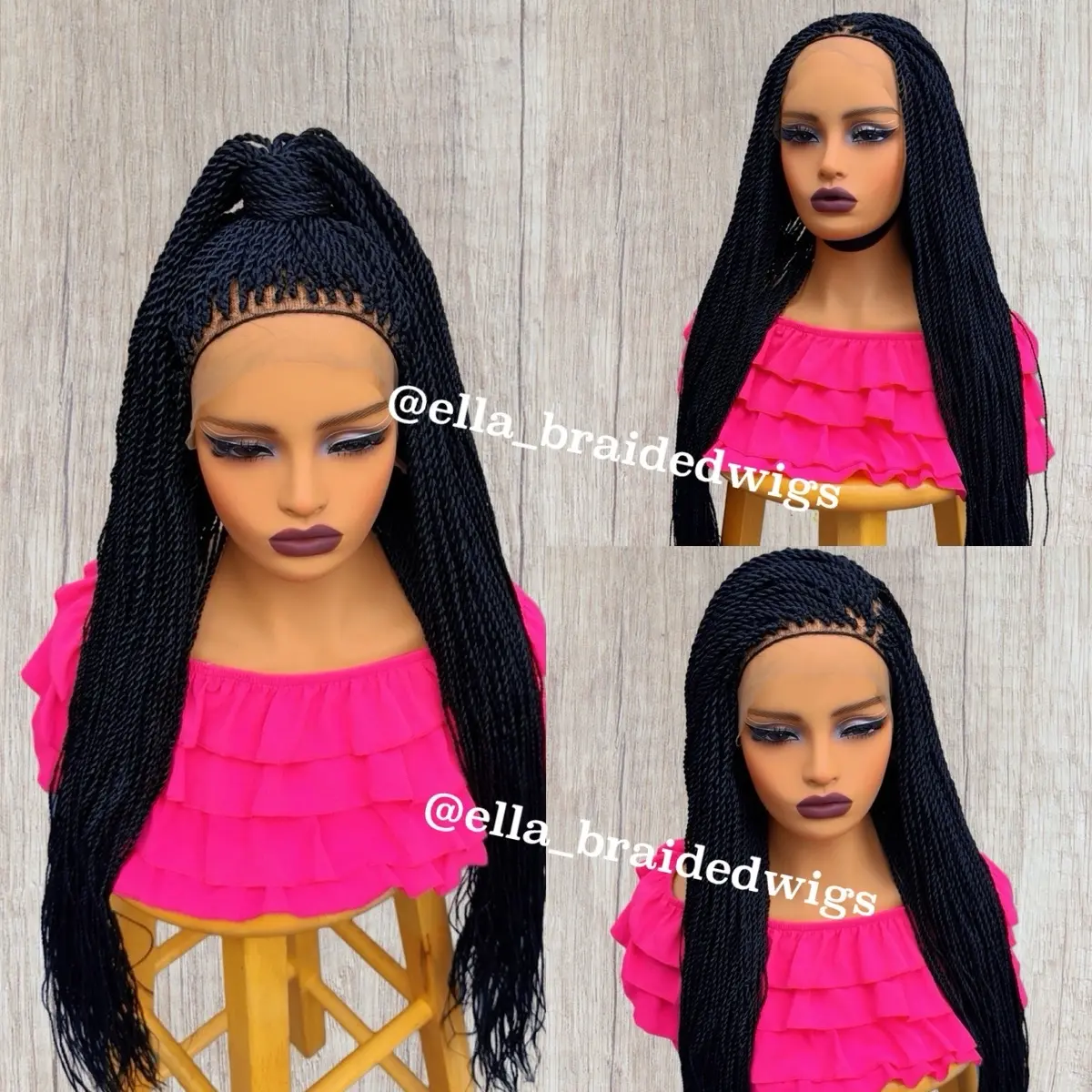 Senegalese Twists Frontal Lace Wig - 13x4 Color #1 - 30inches