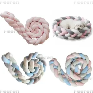 Four Strand Woven Long Pillow, Simple Home Cushion, Multi-Functional Sofa Bed Headrest, 200cm/78.7 Inches