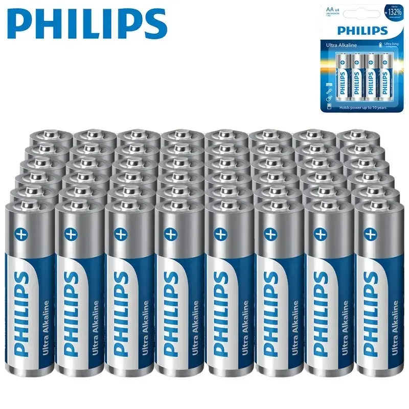 PHILIPS Double A Batteries 24-Pack, High-Energy 1.5V Non-Rechargeable Alkaline, Long Lasting Battery for Home, Office & Outdoor, 10-Year Shelf Life, Aa, Long-Lasting With A Shelf Life Of Up To 10 Years, Packaged Set, Alkaline Batteries