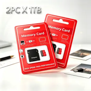 Durable SD Card for Dash Cams, 1TB MicroSDXC Card for Surveillance Cameras, 2 Pack Set SD Memory Card for Car Audio, Micro TF SD Cards for Mobile Phones, Micro SD Card with Adapter for PC & Reliable Storage
