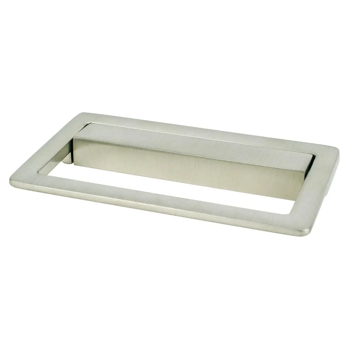 212 MAIN R. Christensen 64 mm CC Up Drop Pull Door Hardware, Brushed Nickel Finish, Minimalist Zinc Base