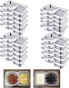 Reusable snack container with lids 20 pieces, snack box containers, seasoning containers with lids for dining out and camping, meal prep containers
