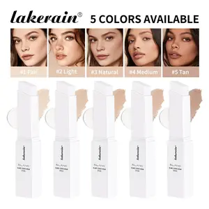 1Pcs lakerain two in one color changing foundation make-up stick Concealer Cream stick brightens skin tone, refines skin tone, Radiant, moisturizes light and thin, non-sticky, medium to full coverage, moisturizes makeup - double head detachable