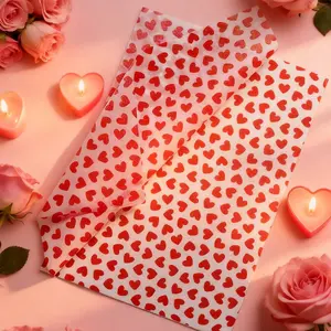 30pcs Transparent Heart Valentine's Day Wrapping Paper Set, Large Valentine Gift Packaging, Wedding DIY Craft Decor, Sweetheart Design