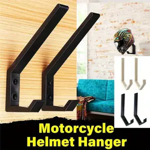 2PCS Large and Small Sizes Helmet Holders Plastic Hanging Storage Hooks Wall Mounted Hangers Hat Glove Bag Shoe Clothes Rack ABS Hook