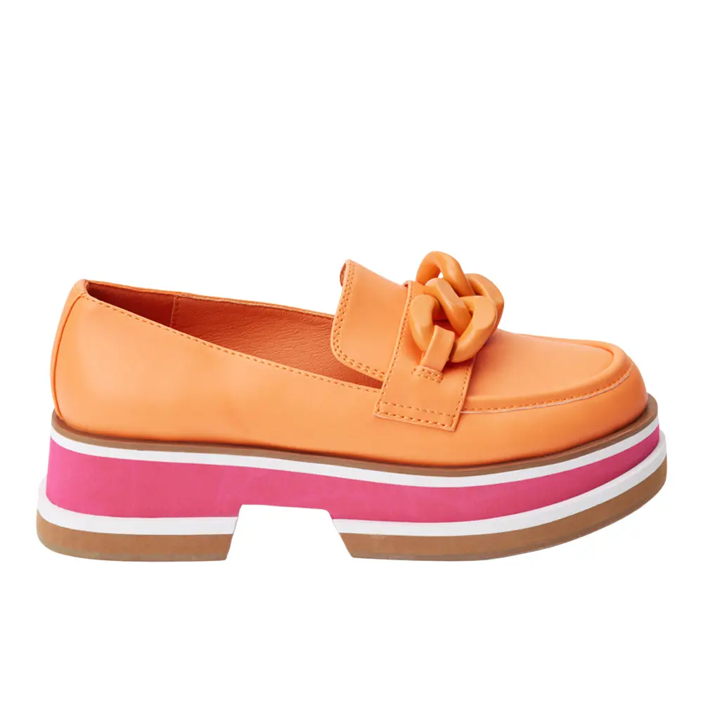 COCONUTS by Matisse Womens Madison Platform Slip On Loafers Casual - Orange