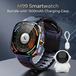 New M99 Smartwatch 2.4 Inch Large Screen, 190° Rotating Camera, GPS Location, WiFi Connection, Android 10.0 System, Charging Case Included
