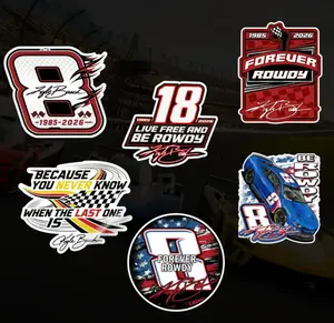 DIE-CUT STICKER, Vintage Kyle Busch Memorial Sticker, Racing Sticker, Retro Stock Car Motorsports Fans, Motor Sticker, Kyle Busch Merch