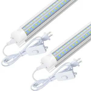GE LED Shop Light 2ft, 24W 2500LM 6500K, T8 LED Tube Lights, Clear Cover, Ceiling and Utility Shop Lights, Linkable Light Fixture for Room, Garage, Workbench, Warehouse, ETL Listed (2 Pack) utility shop clear cover light fixture