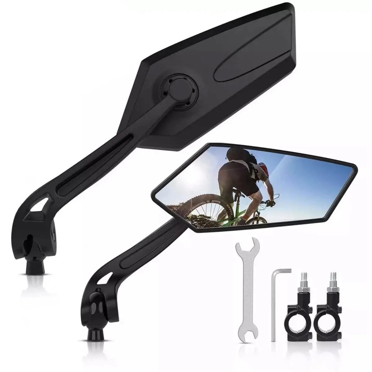 2Pcs Bike Mirror M-T-B Road 22-25mm Handlebar Bicycle Rear View Glass Cycling