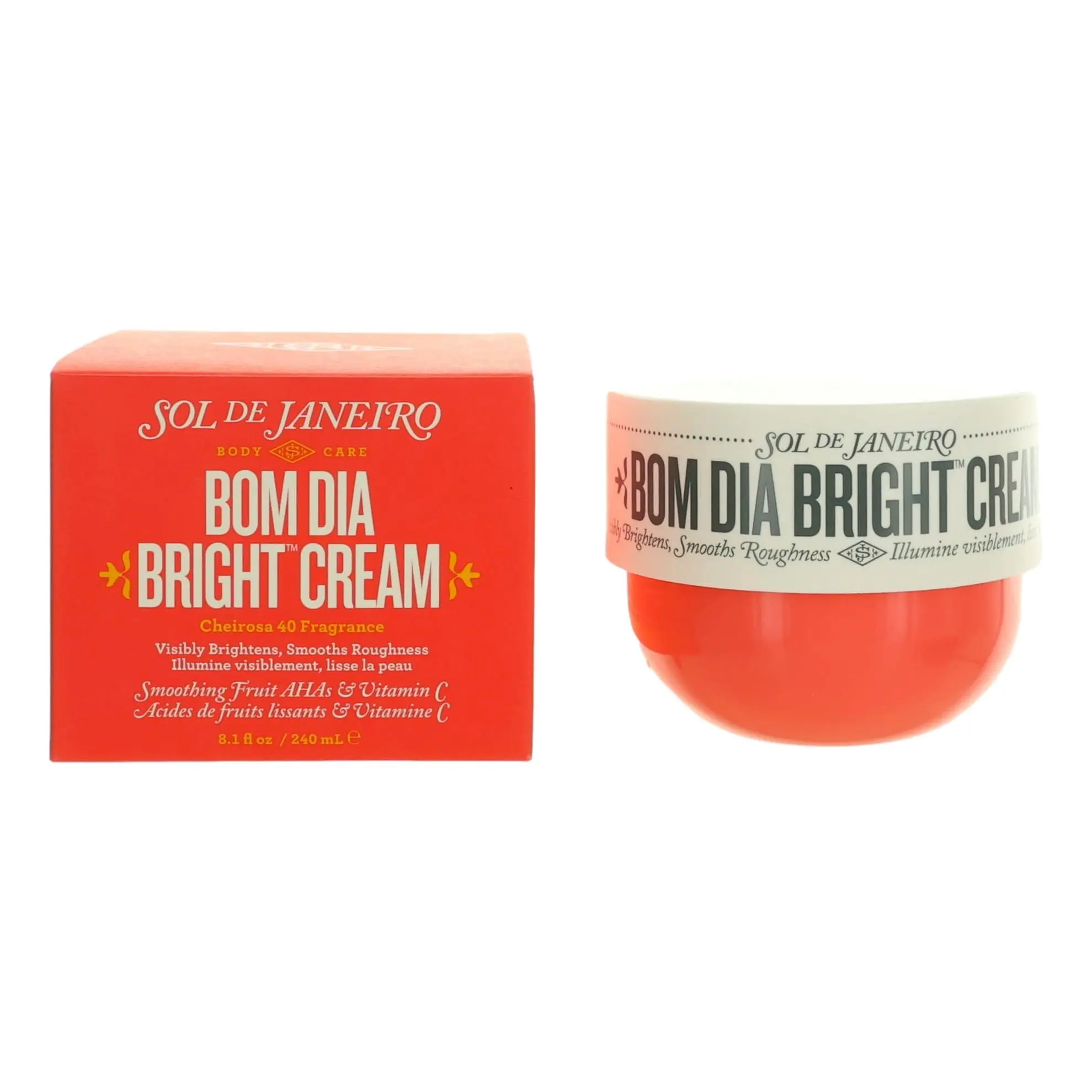 Sol de Janeiro Bom Dia Bright Cream - Unisex Smooth Body Care Cosmetic, 8 oz Moisturizing Lotion