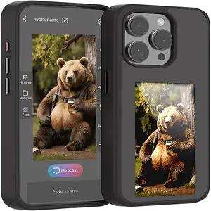 Phone Case for iPhone 15 to 17 Pro Max Smart Ink Screen Phone Case, NFC Memory Case for iPhone with Photo Screen, Case,Customizable Back Cover with Your Pictures/Text Always-On Display(Black, iphone 17 pro max cases girls)