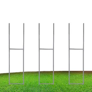 Western Steel & Wire 6x30 inch 10 H Stakes Reusable Yard Sign Stakes Metal Rounded Ends & Angled Tip for Corrugated Plastic Signs - Weatherproof Galvanized H Frame 10/Box