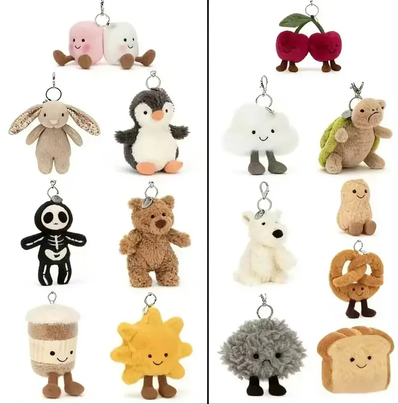 Cute Stuffed Animal Bag Charm – Soft Plush Keyring Accessory for Backpack, Handbag, Tote Bag, Car Keys and School Bag, Perfect Gift for Women, Kids and Plush Toy Fans