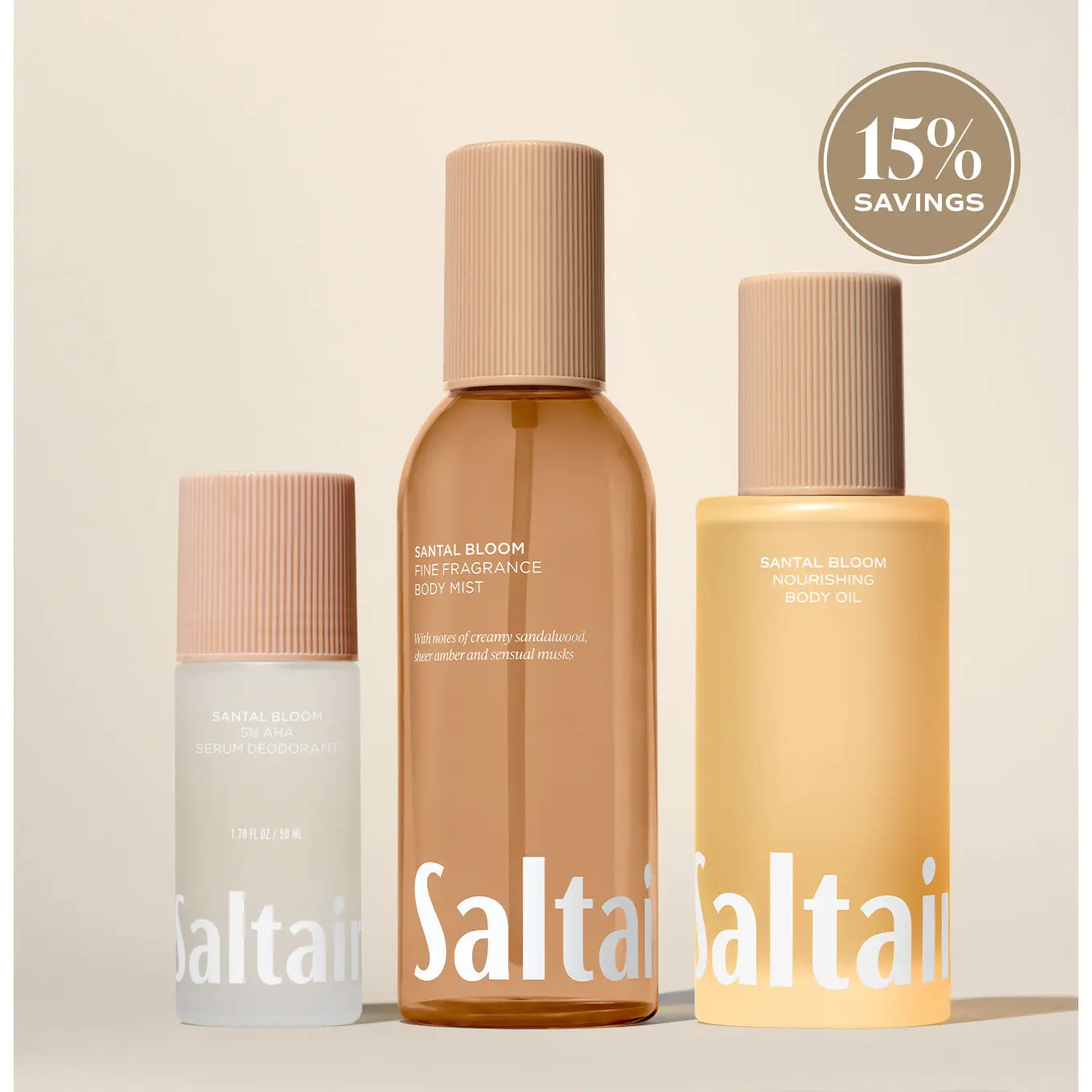 Saltair Santal Bloom Trio - Creamy Sandalwood, Sheer Amber & Sensual Musk