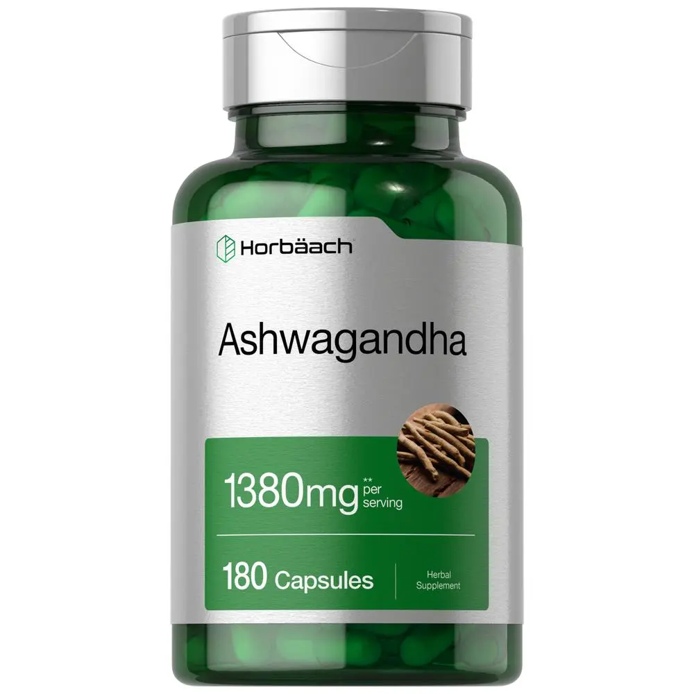 Horbäach Ashwagandha Supplement - 180 Capsules - For Women and Men - Herbal Root Extract - Non-GMO, Gluten Free