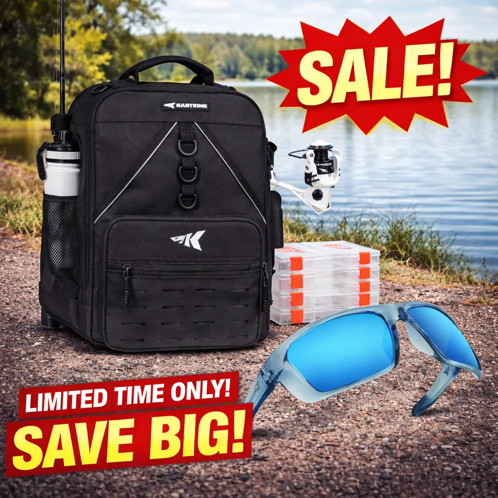 A power combo of the Karryall Fishing Tackle Backpack and the Huzzah Glasses