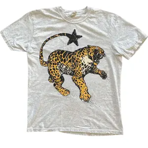 Vintage Inspired Jaguar Shirt Retro Nature Graphic Tee Trendy Animal Print Top Y2K Streetwear Clothing For Men Women