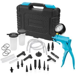 #fathersdaygift DURATECH 2 in 1 Brake Bleeder Kit, Brake Fluid Bleeder Kit with Handheld Vacuum Pump, for Automotive, Organized in Portable Case