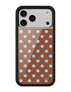 Wildflower Cases - Polka Dot | Brown and Blue, Limited Edition iPhone Case | Cute Trendy Durable Protection Smartphone Protective