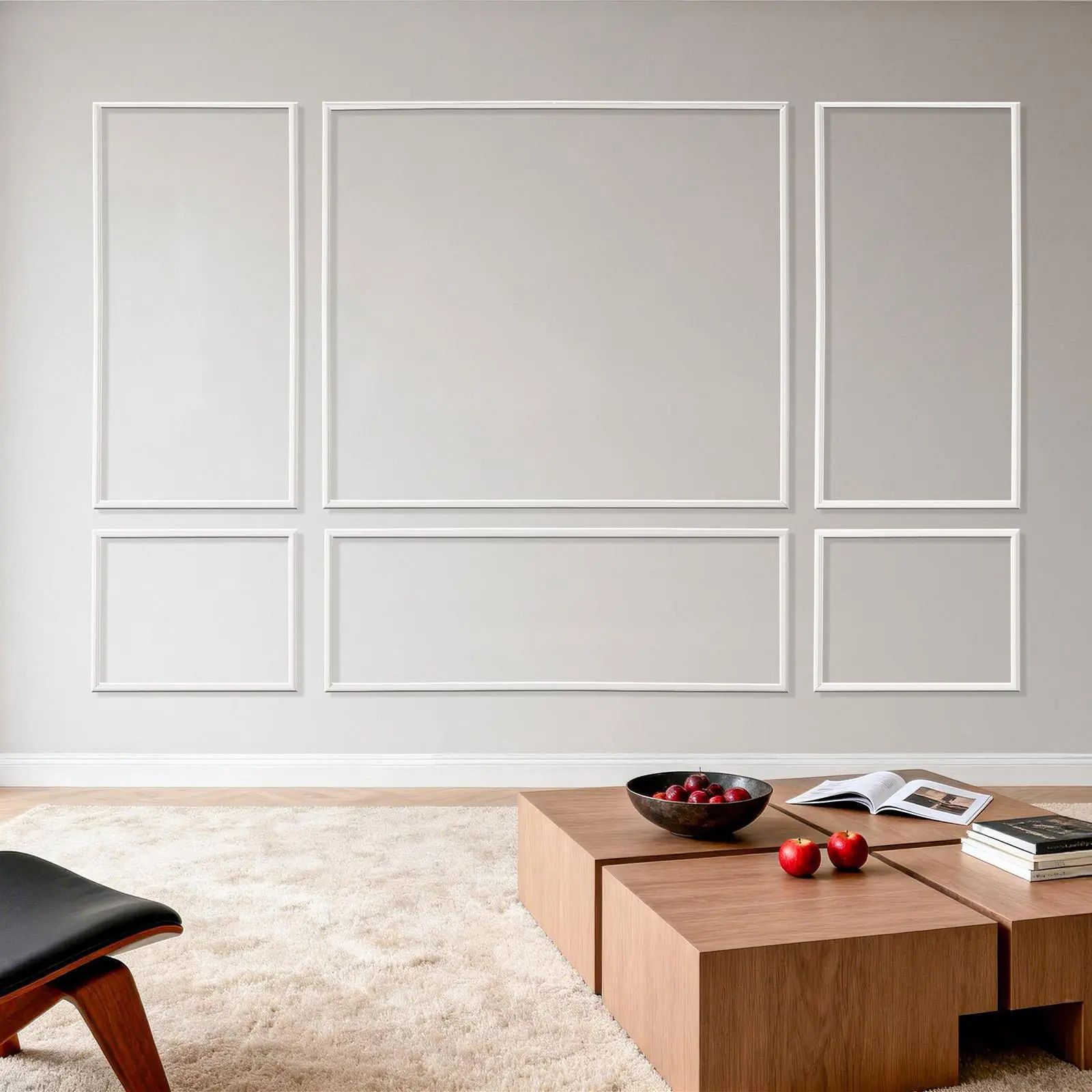 VEVOR 3-Pack Decorative Wall Panel, Machine-Cut DIY Wainscoting Kit, Lightweight Paintable Moisture-Proof Self-Adhesive Polystyrene Interior Moulding Trim, Easy-Install Modern Lines Accent Walls Home Decor (31x63 in, 31x24 in, White), Diy Decorative Wains