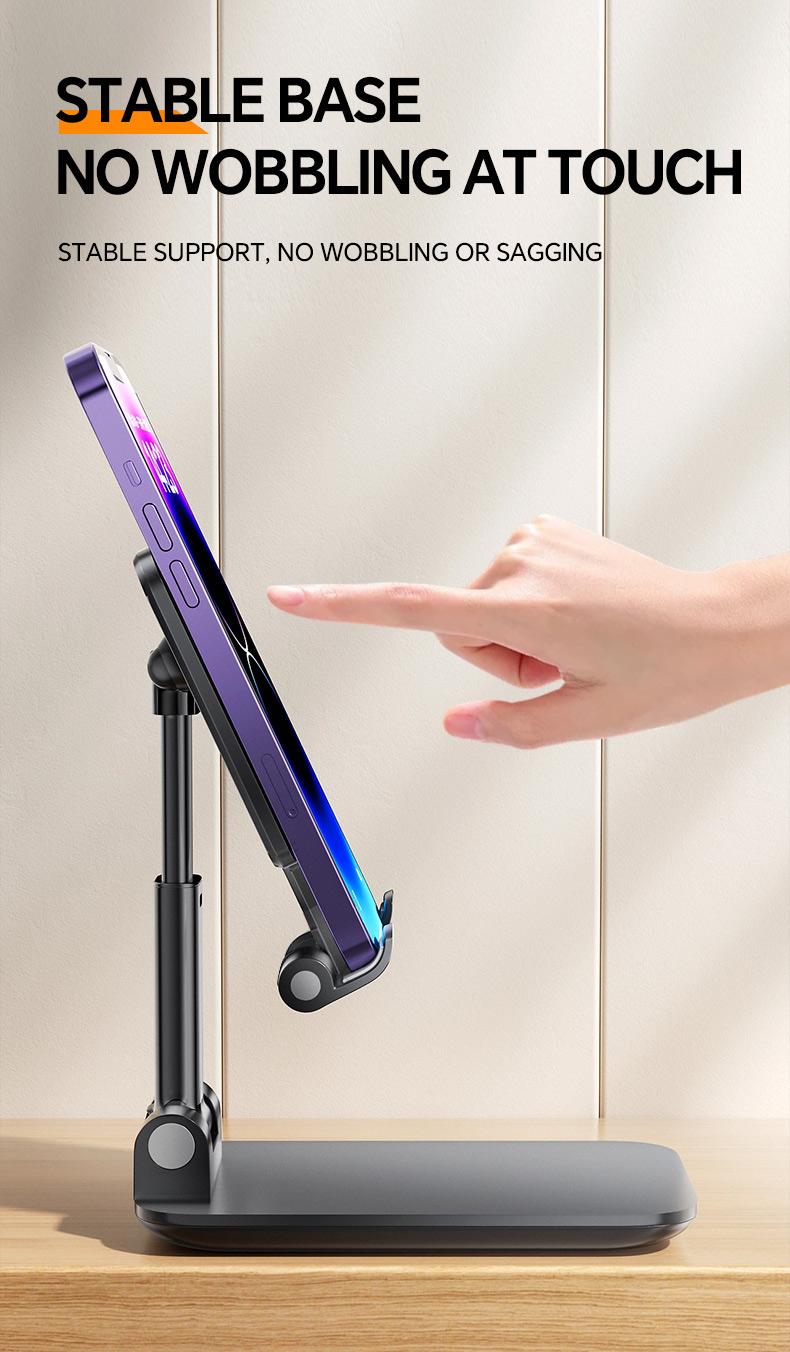 Universal Foldable Phone Stand, Adjustable Angle Desktop Cellphone Holder, Stable & Portable for All Phones
