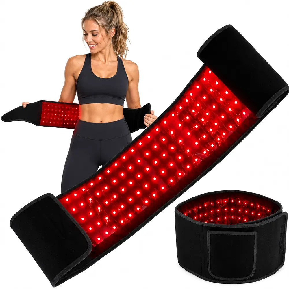 3-in-1 Infrared Light Therapy Belt, 660nm-850nm Wearable Red Light Wrap with Timer, Designed for Body and Waist Care, Aids Inflammation Reduction, Wound Healing, Recovery Support, Relaxing