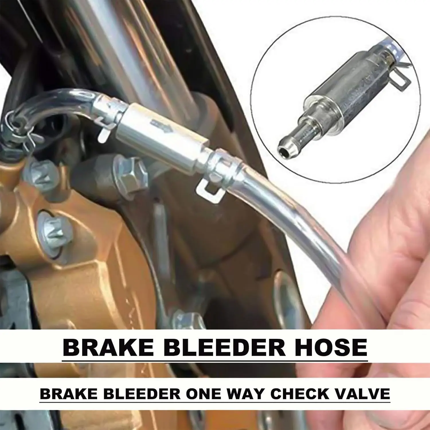 GJANSH Car Brake Bleeder Hose with One Way Check Valve, Brake Bleeder Valve, Durable Brake Fluid Bleeder Hoses Replacement, Universal Brake Bleeder Tool Car Accessories for Car Motorbike Bike