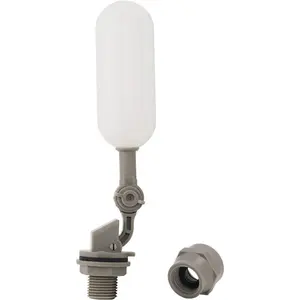 PVC Float Ball Valve,1/2 Inch Plastic Water Float Valve for Water Tank,Float  with Adjustable Arm for Water Level Control to Water Tank  Livestock Water Trough (1)