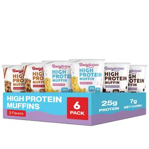 Bootylicious Muffins | High-Protein Baking Mix Baked Dessert Snack | 25g Protein | 6-Pack (Best Sellers Variety Pack)
