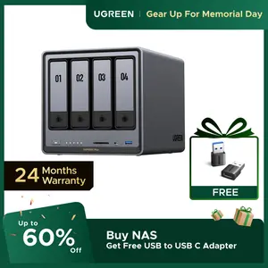 UGREEN NASync DXP4800 Plus 4-Bay Desktop NAS, Intel Pentium Gold 8505 5-Core CPU, 8GB DDR5 RAM, 128G SSD, 1*10GbE, 1*2.5GbE, 2*M.2 NVMe Slots Diskless,tiktokshopmemorialday